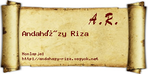 Andaházy Riza névjegykártya